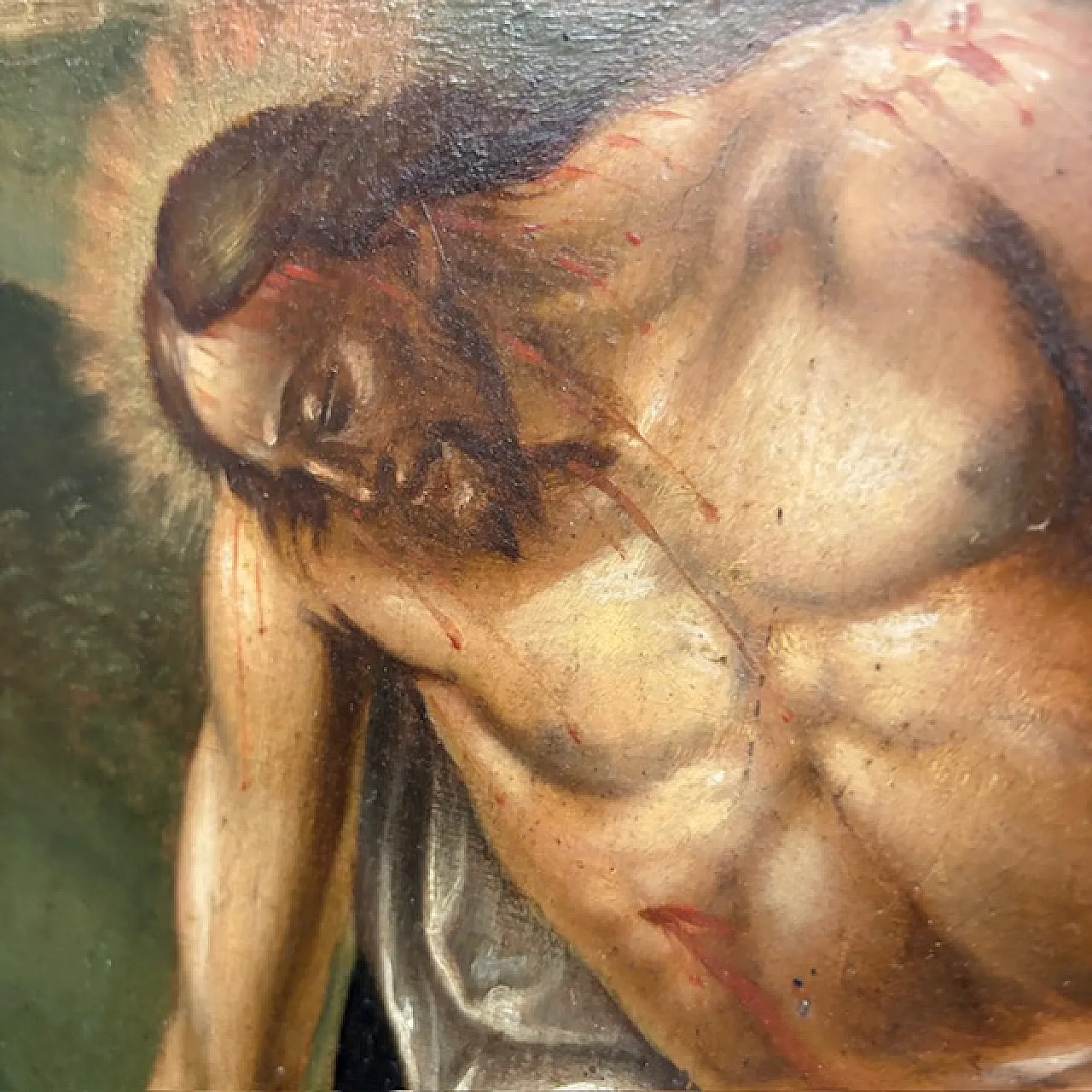 Dipinto fiammingo epoca olio su tavola, '700 9