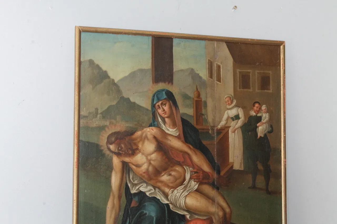 Dipinto fiammingo epoca olio su tavola, '700 12