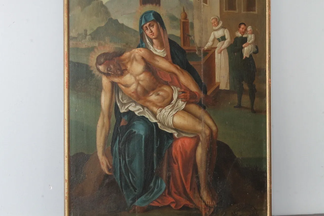 Dipinto fiammingo epoca olio su tavola, '700 13