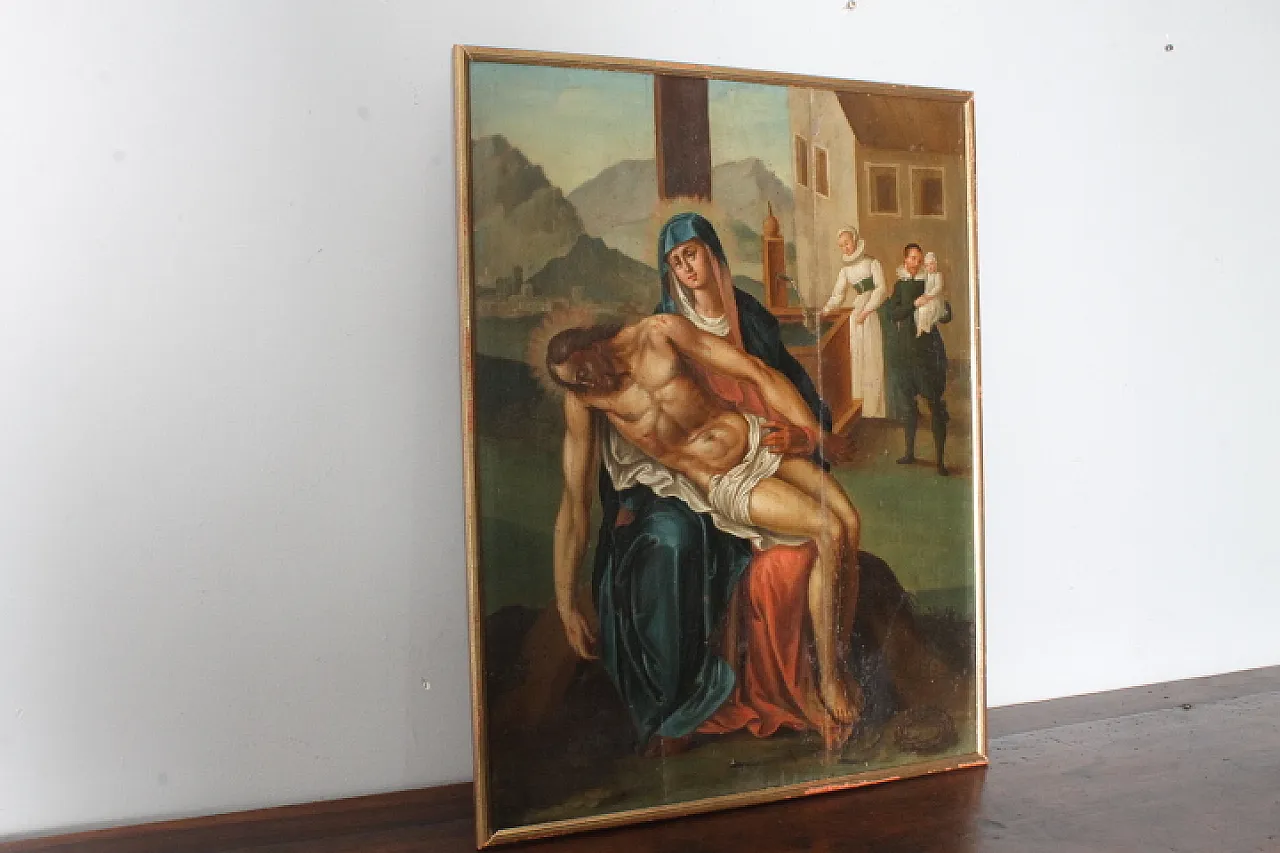 Dipinto fiammingo epoca olio su tavola, '700 17