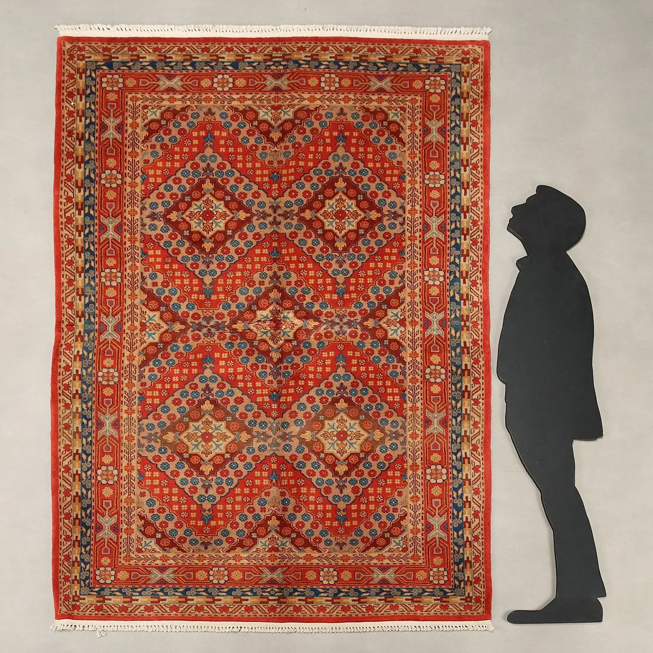 Samarkand cotton wool rug, fine knot, handmade, 20th century 2