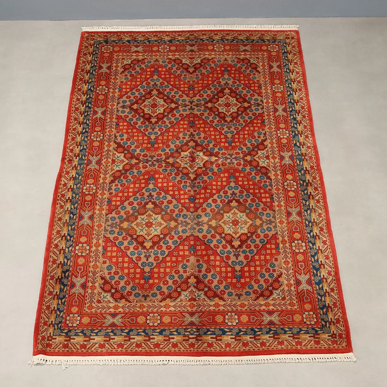 Samarkand cotton wool rug, fine knot, handmade, 20th century 3