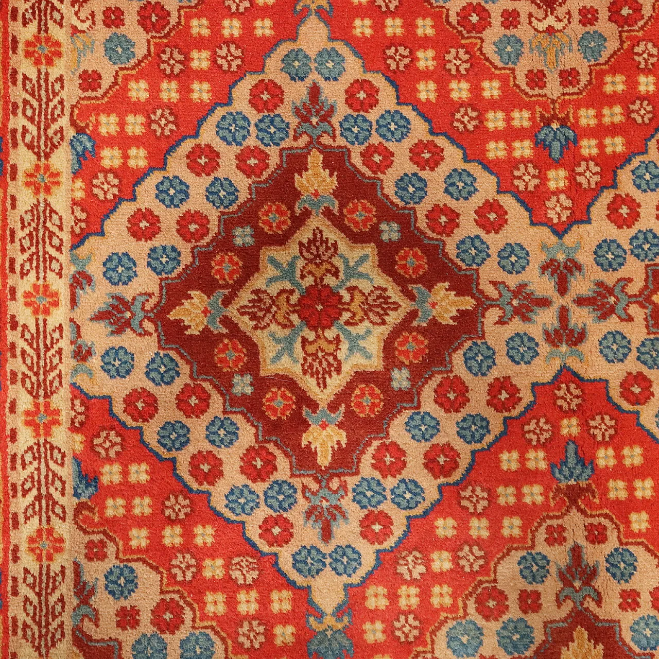 Samarkand cotton wool rug, fine knot, handmade, 20th century 4