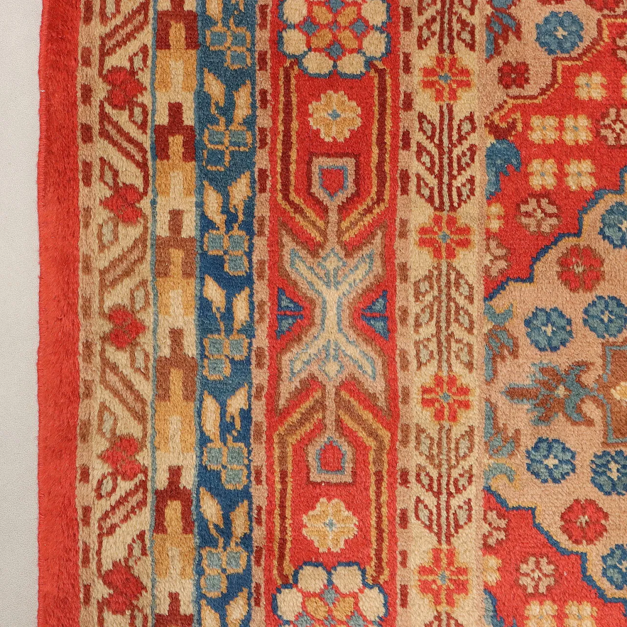 Samarkand cotton wool rug, fine knot, handmade, 20th century 7