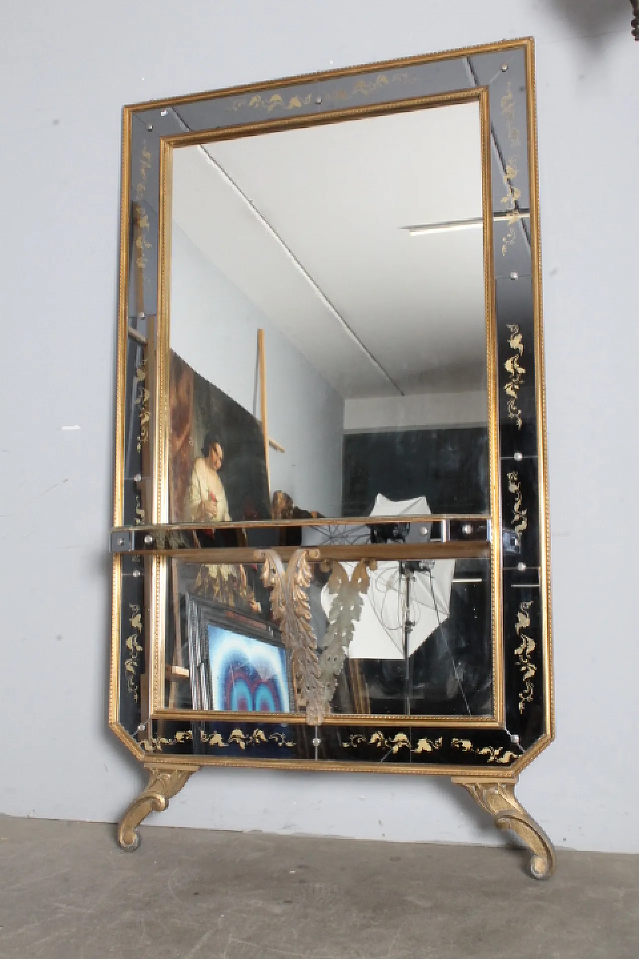 Specchio da terra/parete di Murano, anni '60 1