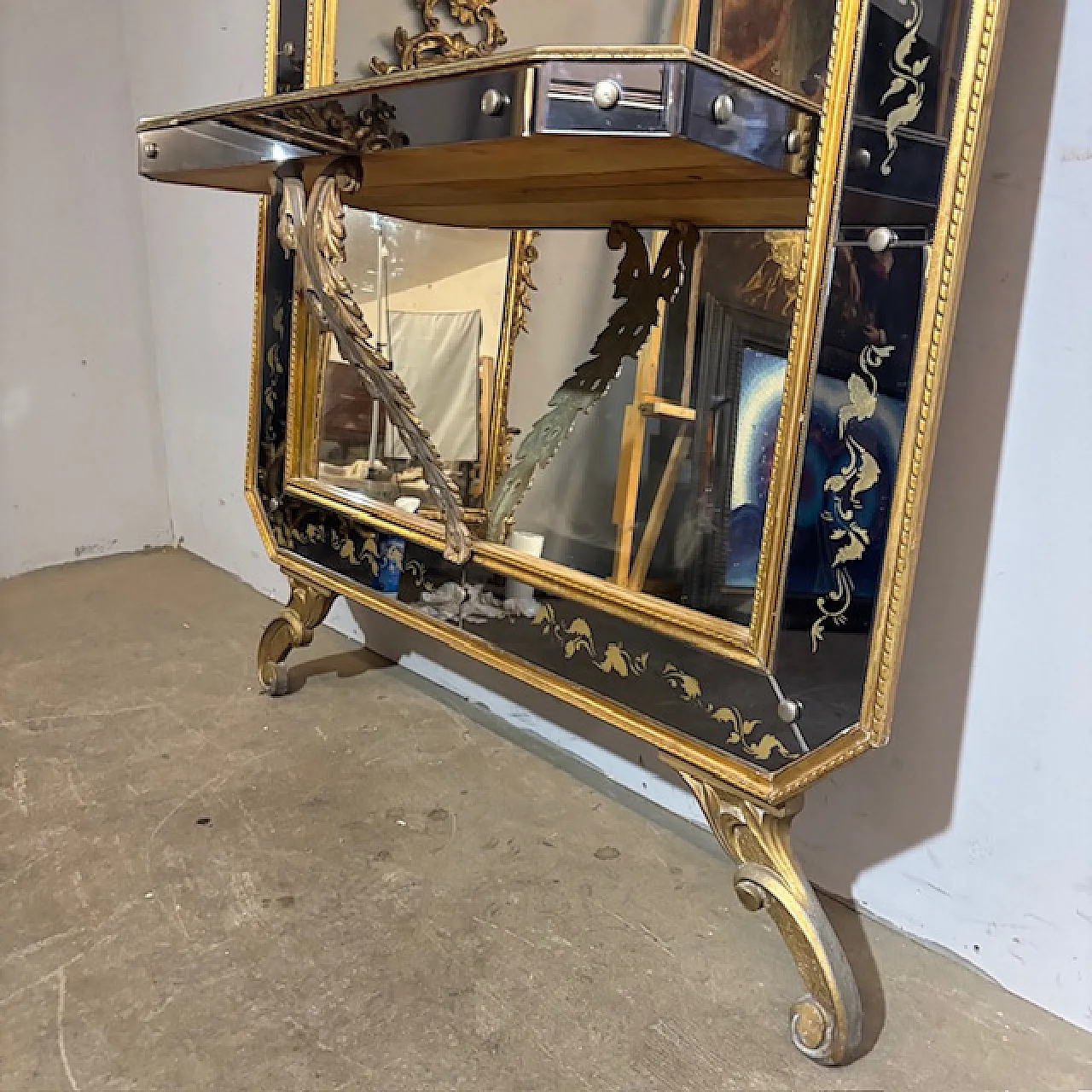 Specchio da terra/parete di Murano, anni '60 6