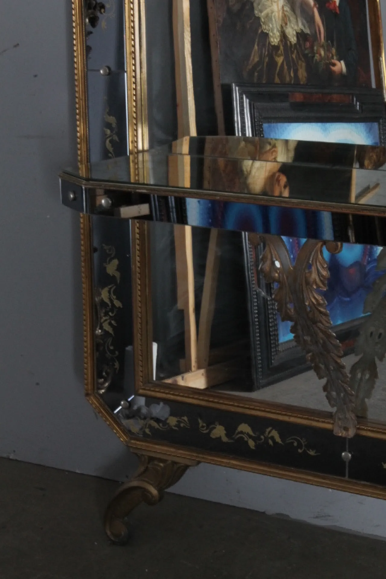 Specchio da terra/parete di Murano, anni '60 12