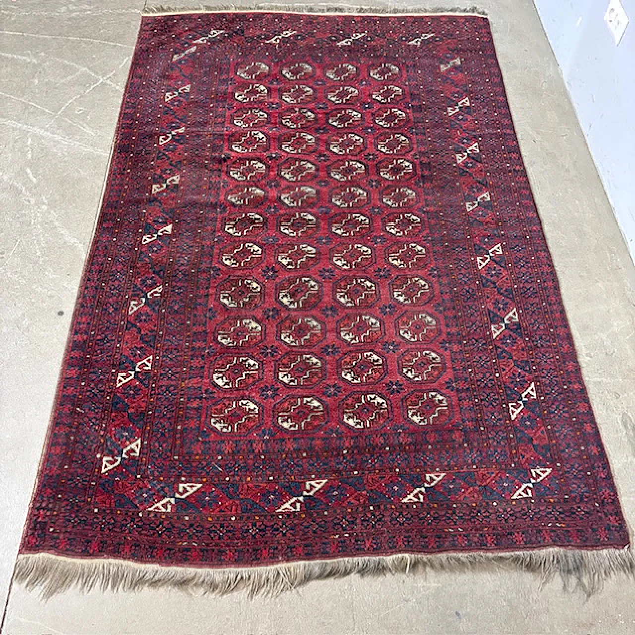 Turkmenistan Bukhara wool and silk carpet, mid-20th century 1