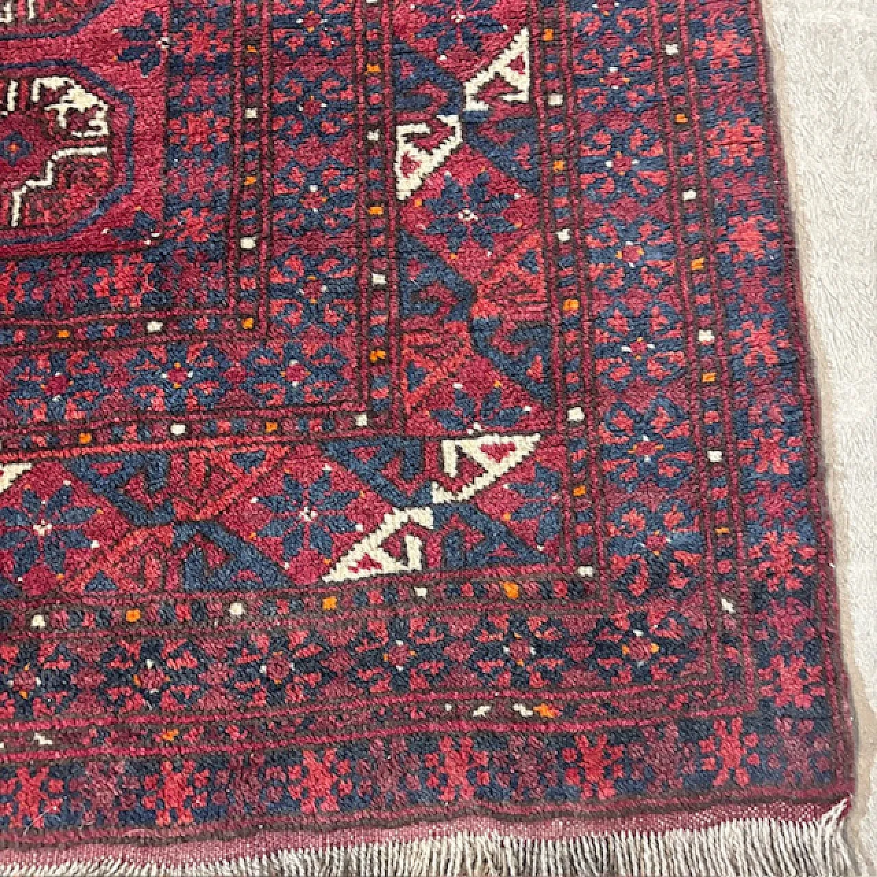 Turkmenistan Bukhara wool and silk carpet, mid-20th century 2