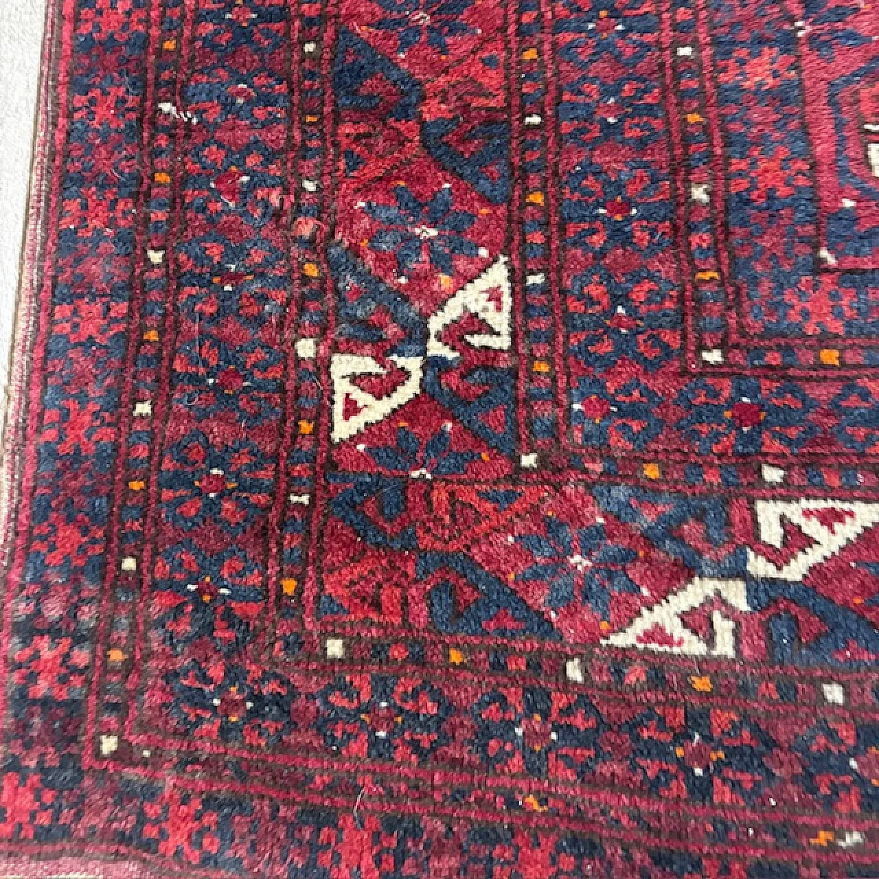 Turkmenistan Bukhara wool and silk carpet, mid-20th century 3