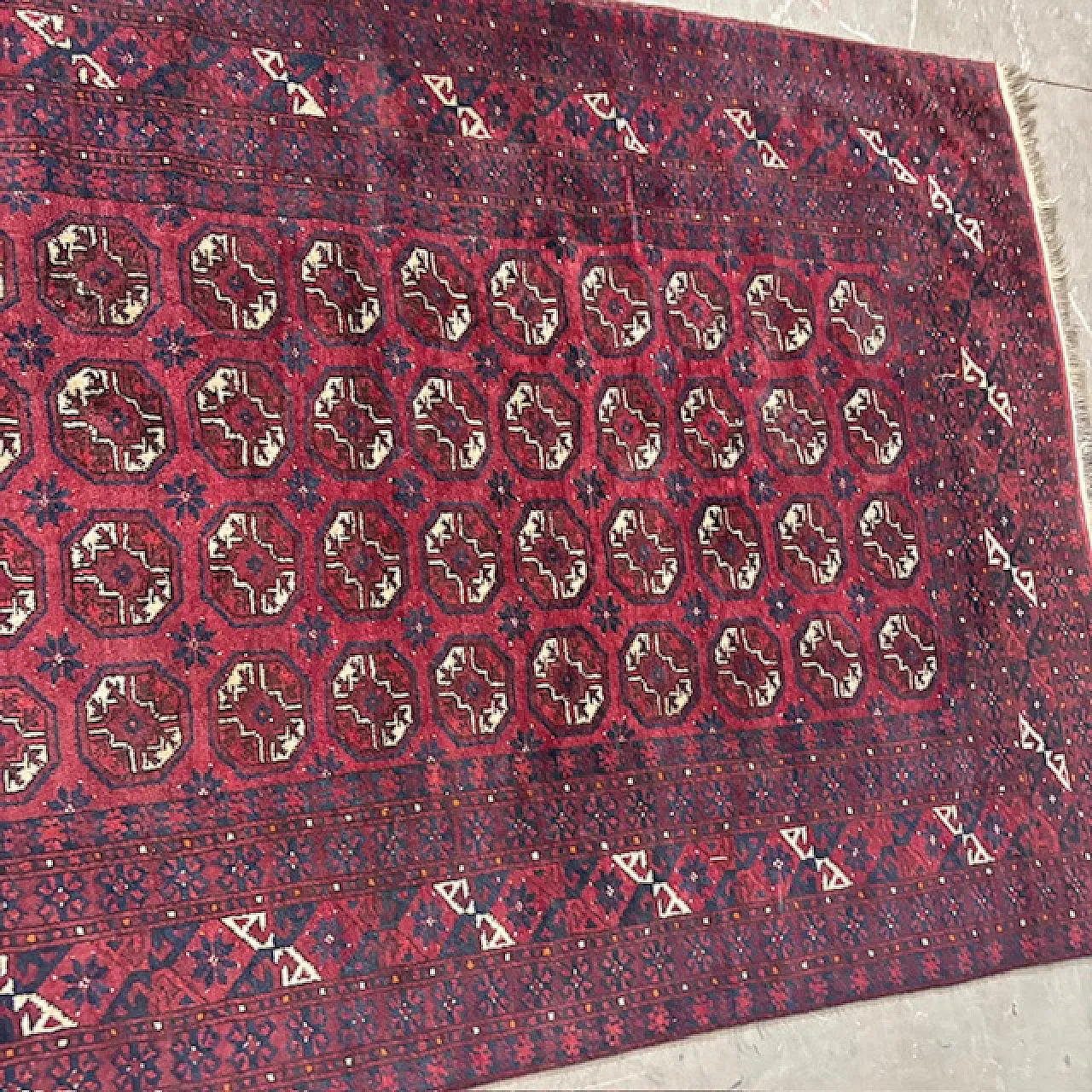 Turkmenistan Bukhara wool and silk carpet, mid-20th century 7