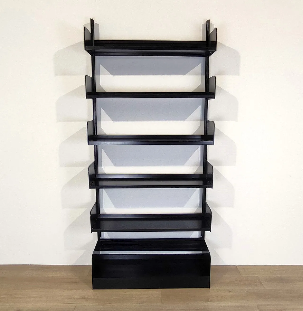 Congress bookcase by Lips Vago in black metal, 1970s 2