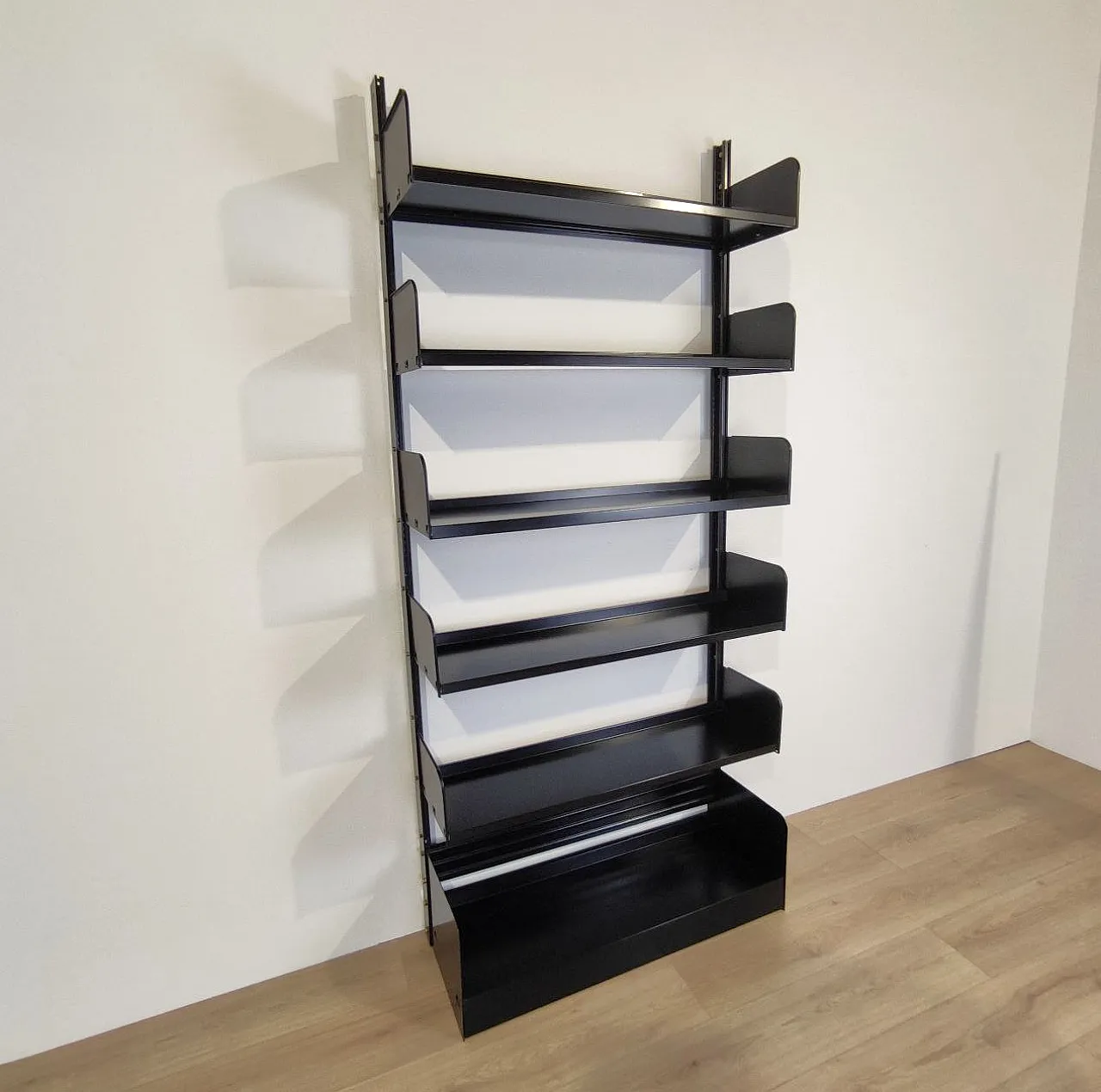 Congress bookcase by Lips Vago in black metal, 1970s 5