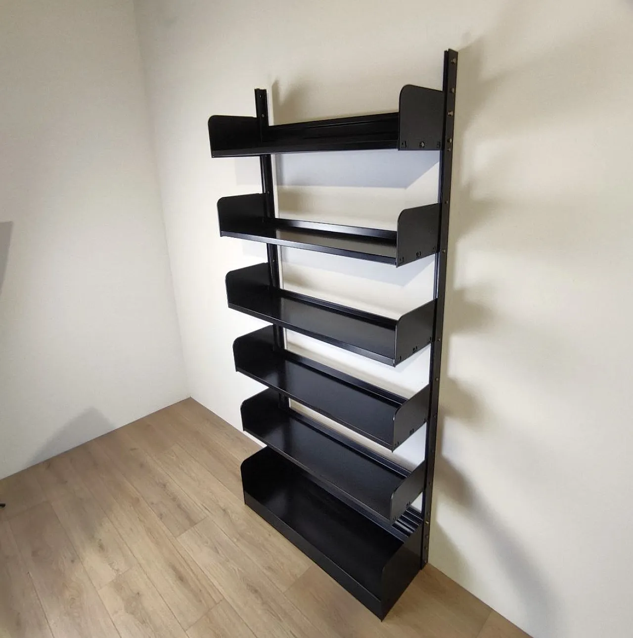 Congress bookcase by Lips Vago in black metal, 1970s 6