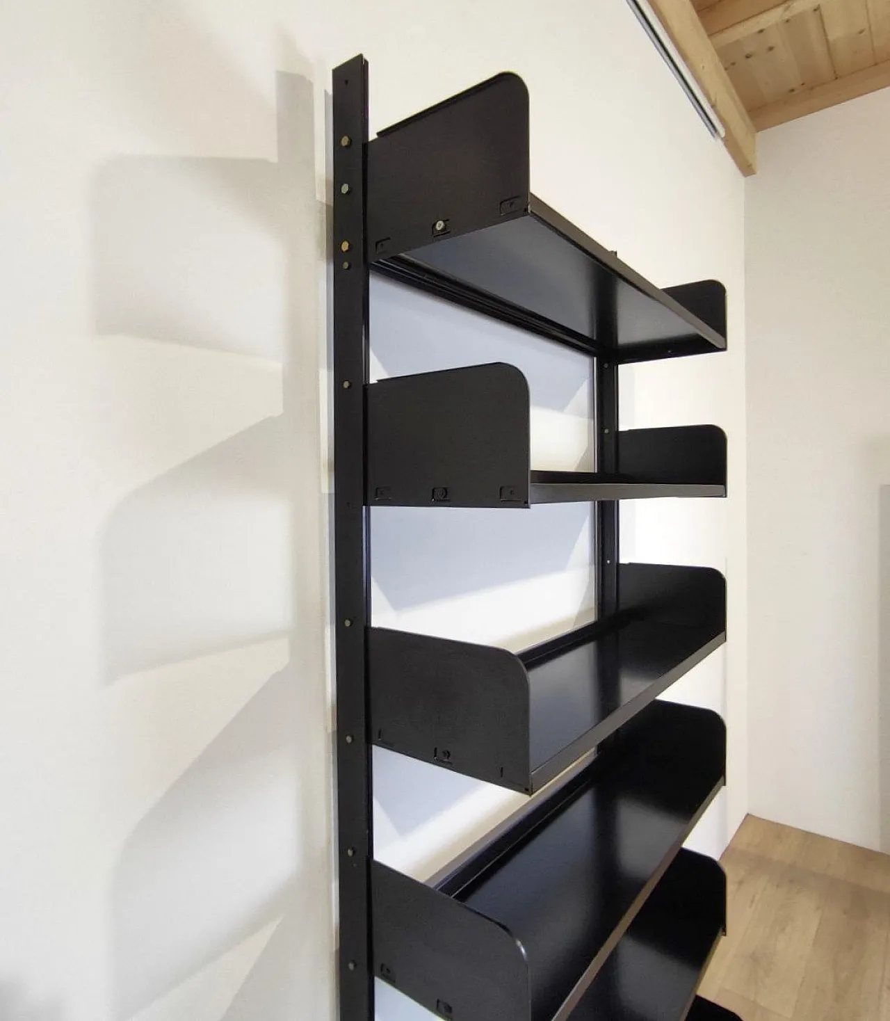Congress bookcase by Lips Vago in black metal, 1970s 8