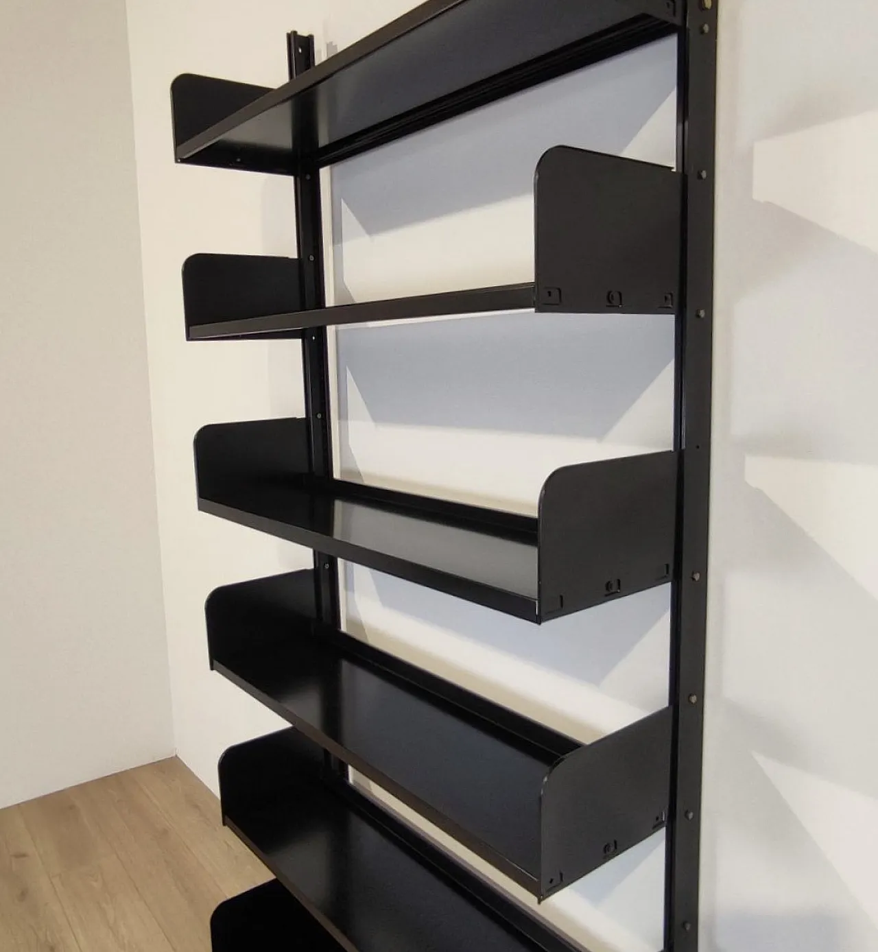 Congress bookcase by Lips Vago in black metal, 1970s 9
