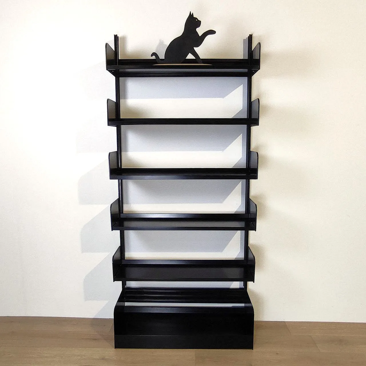 Congress bookcase by Lips Vago in black metal, 1970s 12