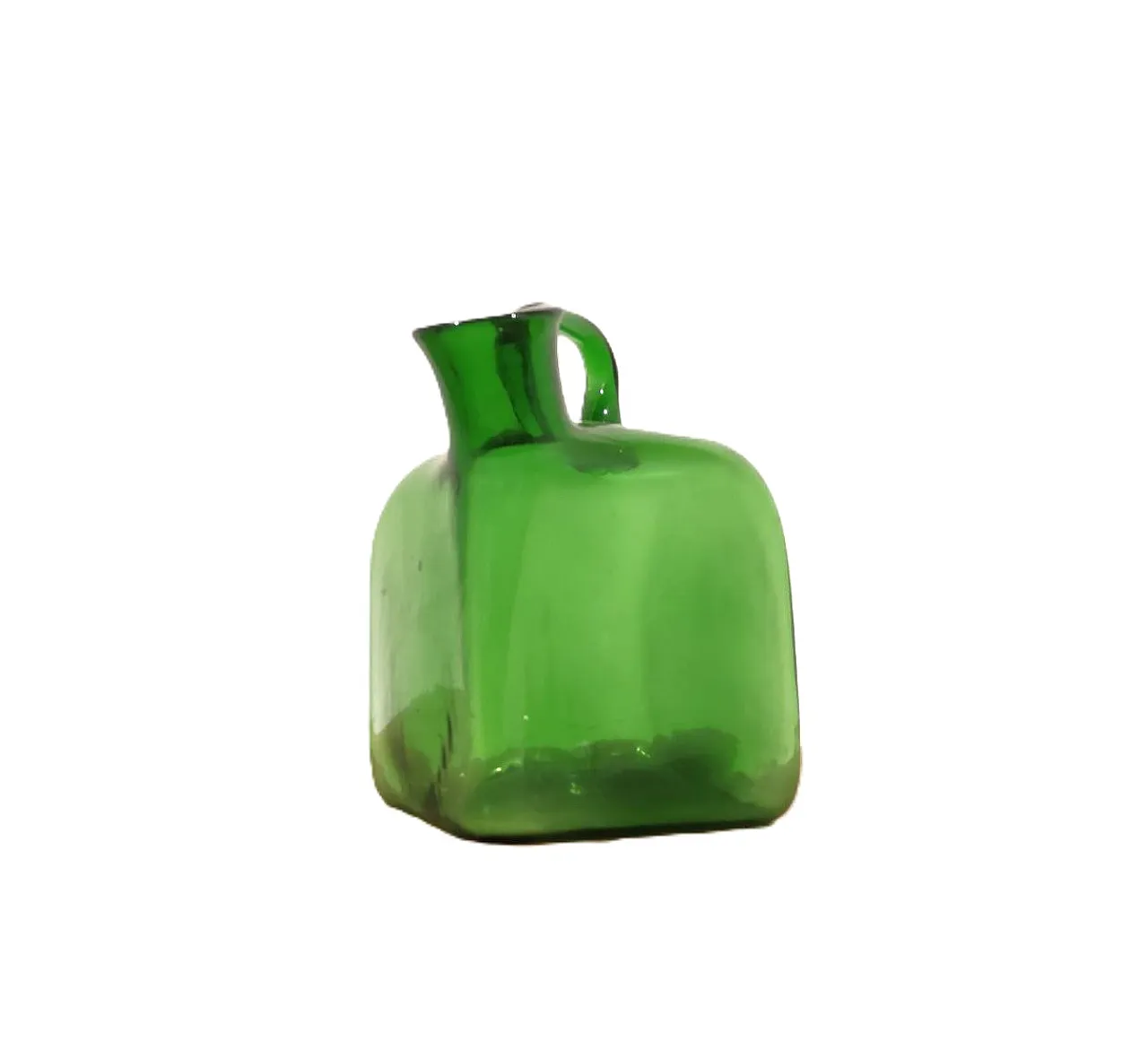 Vetrerie di Empoli, green blown glass pourer from the 1950s 1