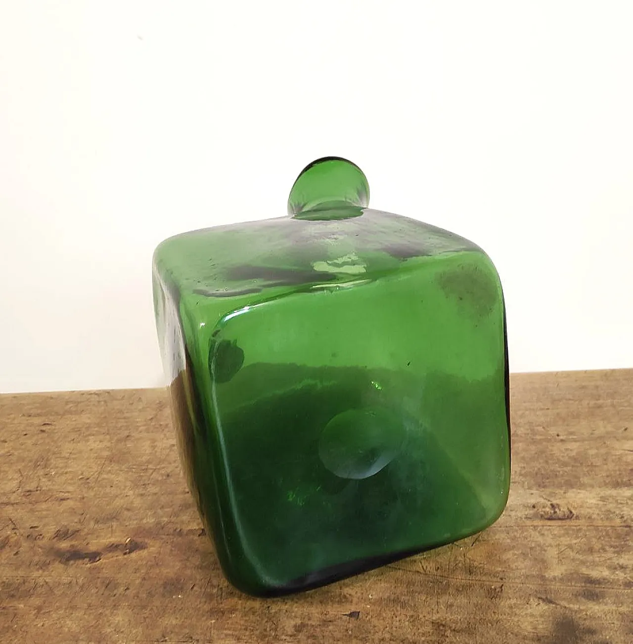 Vetrerie di Empoli, green blown glass pourer from the 1950s 8