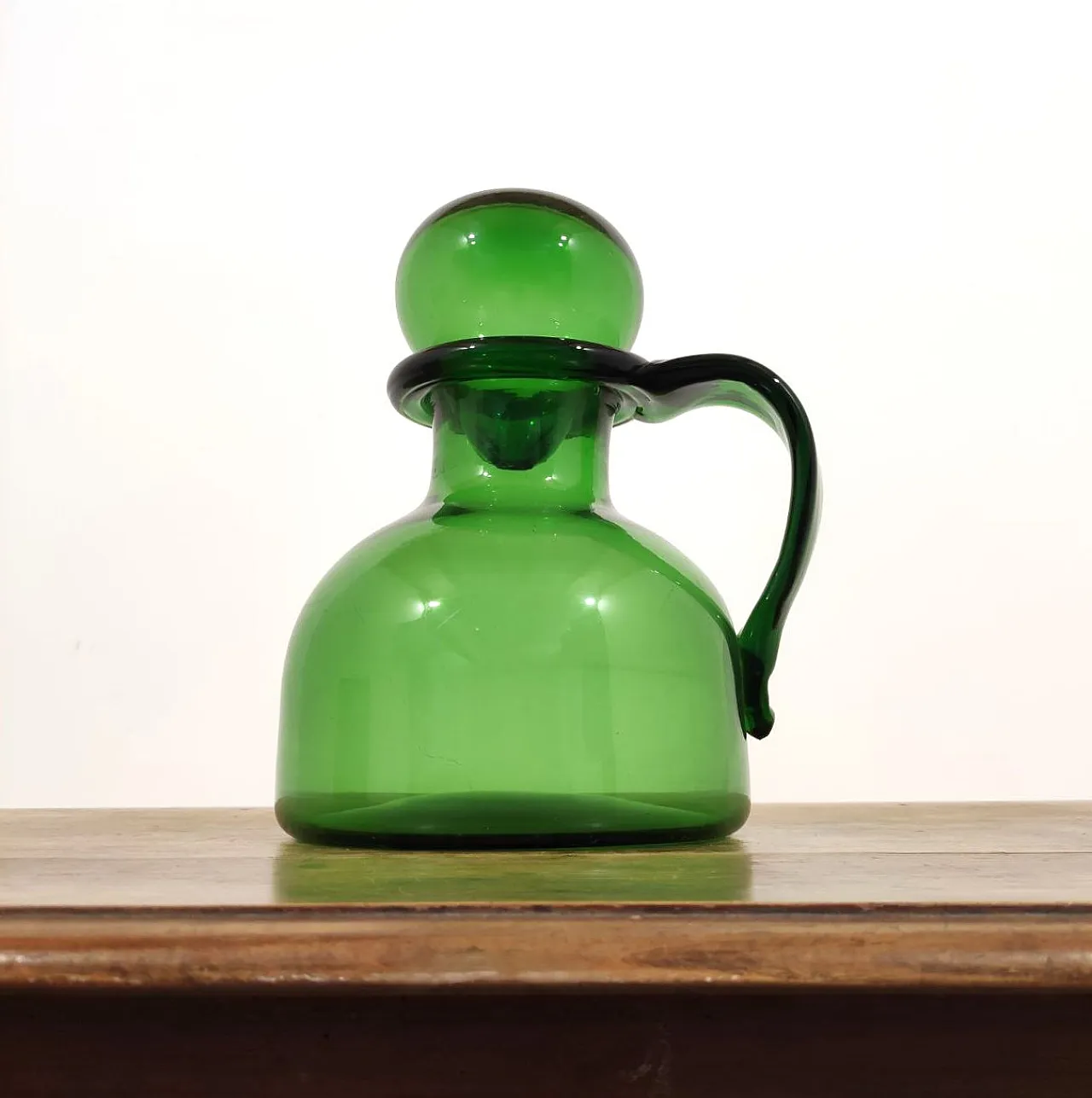 Vetrerie di Empoli, large blown glass bottle from the 1950s 1