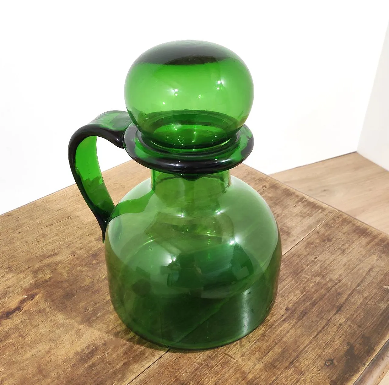 Vetrerie di Empoli, large blown glass bottle from the 1950s 3