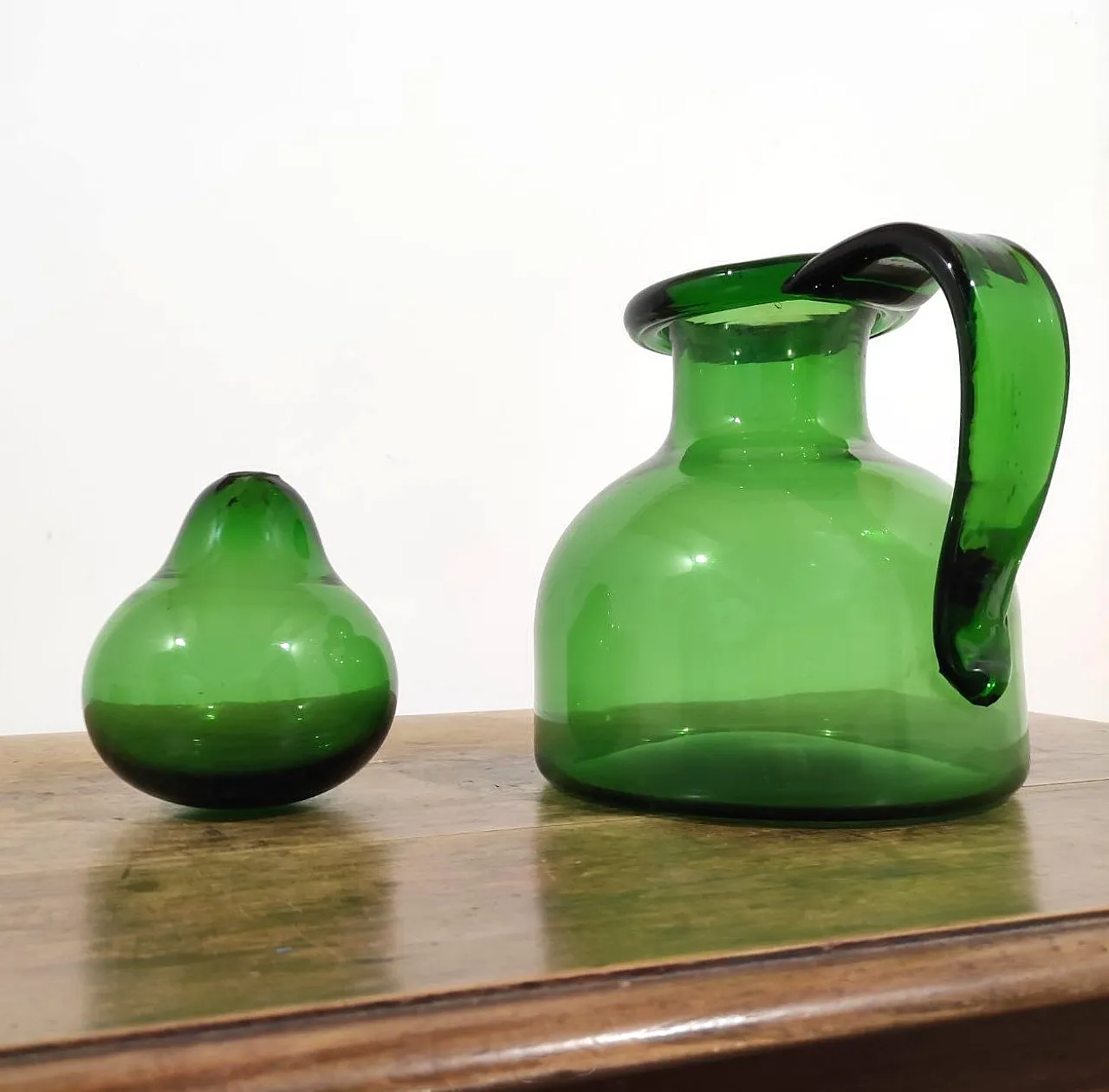 Vetrerie di Empoli, large blown glass bottle from the 1950s 5