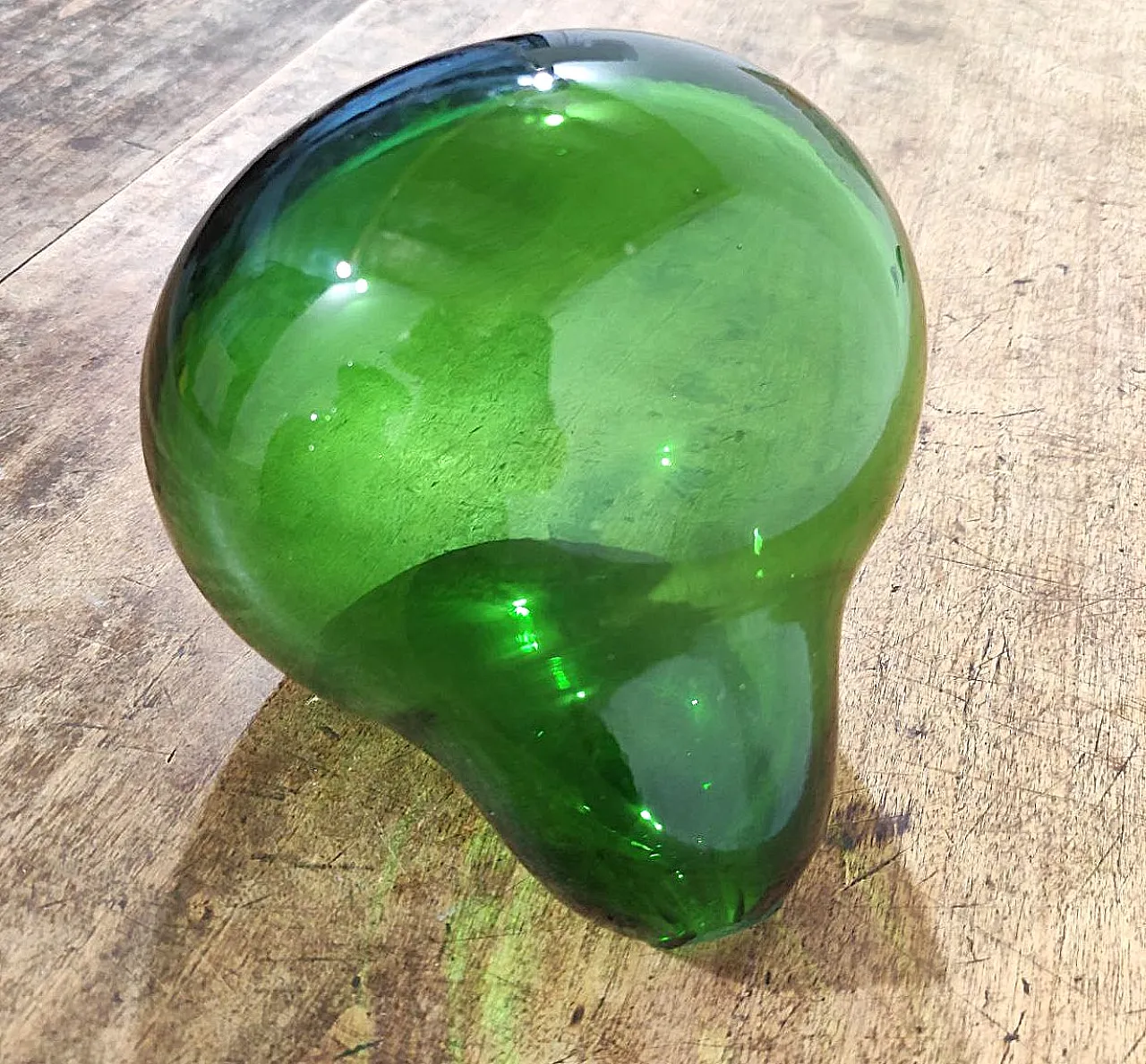 Vetrerie di Empoli, large blown glass bottle from the 1950s 7