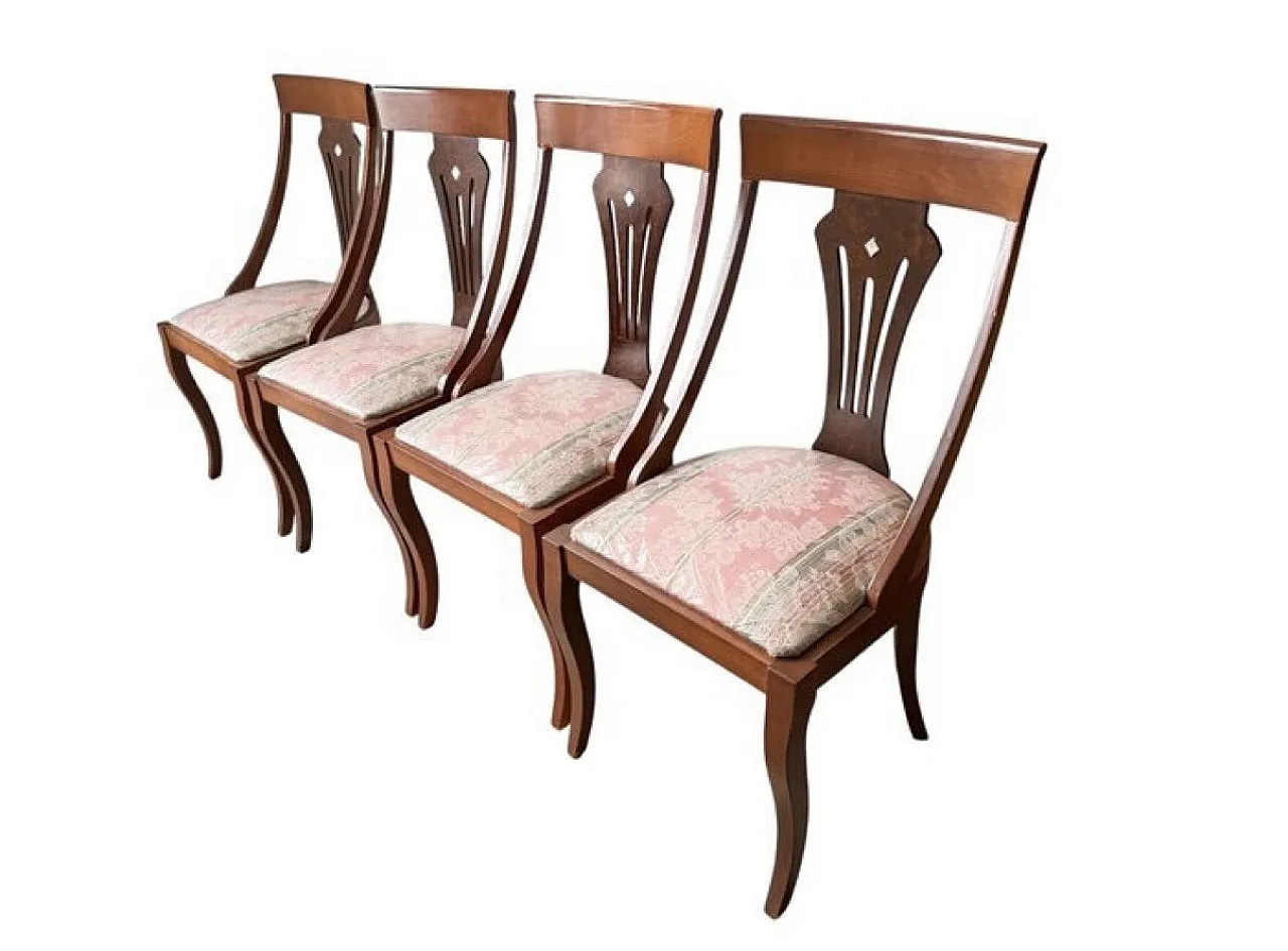 4 Biedermeier walnut chairs, 20th century 3