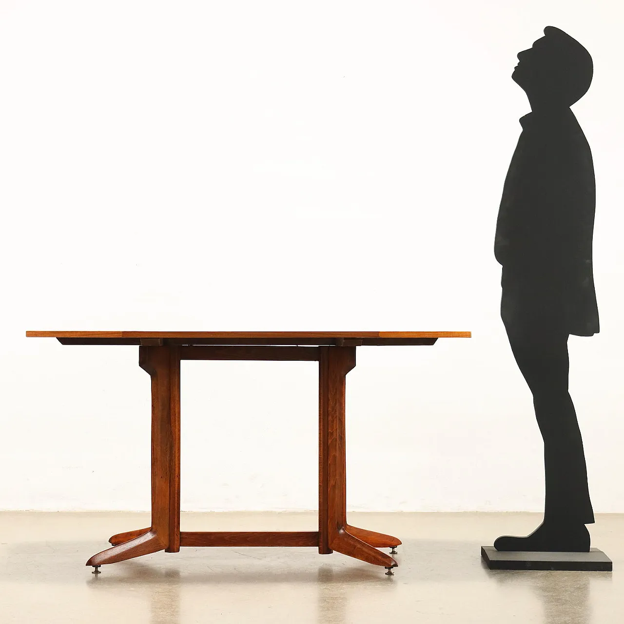 Table with stained beech base and teak veneer top, 1960s 2