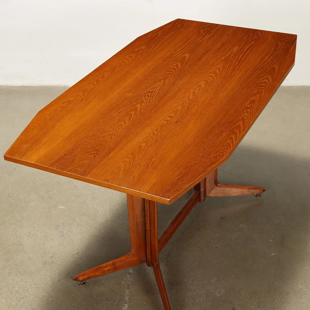Table with stained beech base and teak veneer top, 1960s 7