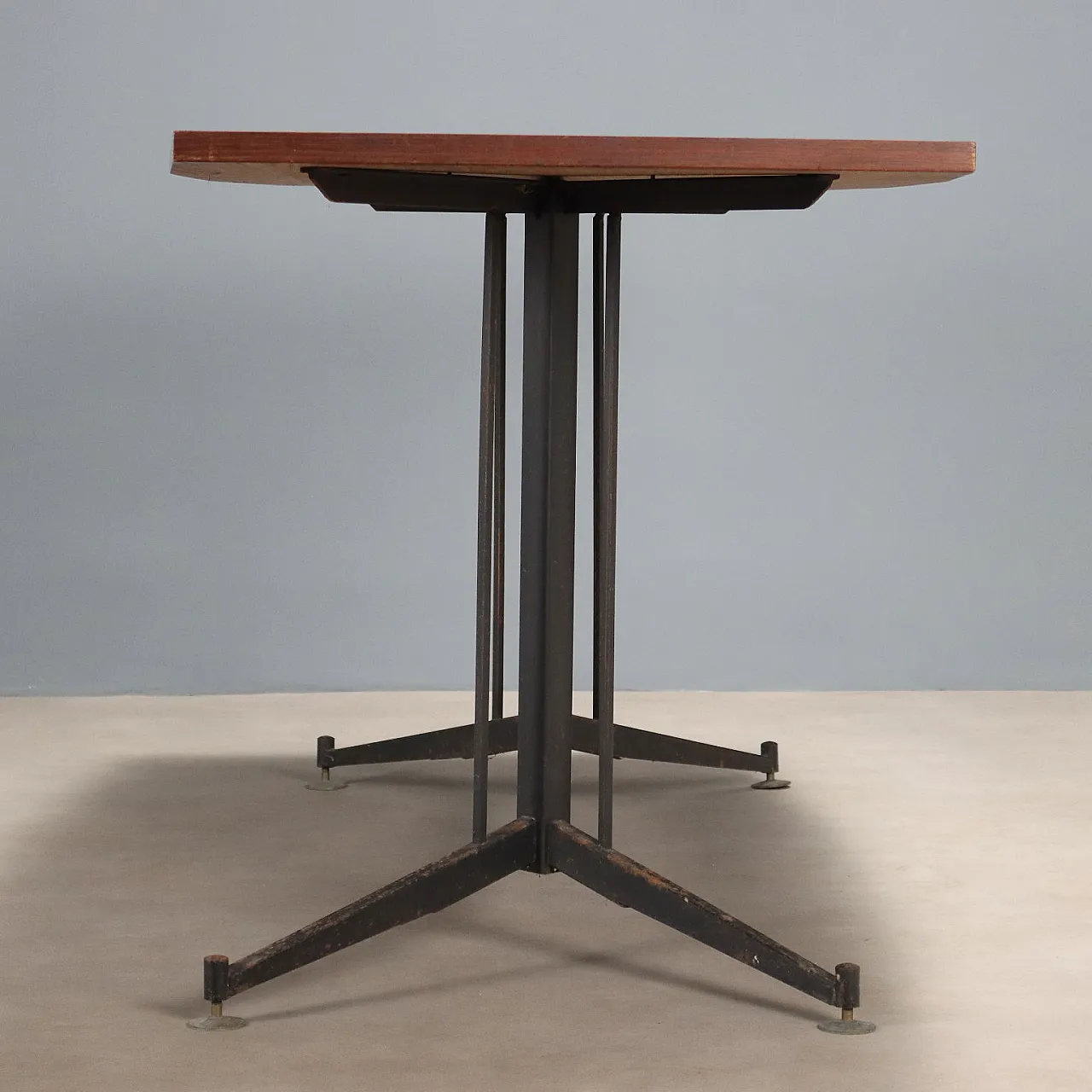 Tavolo in teak, metallo e ottone, '900 8