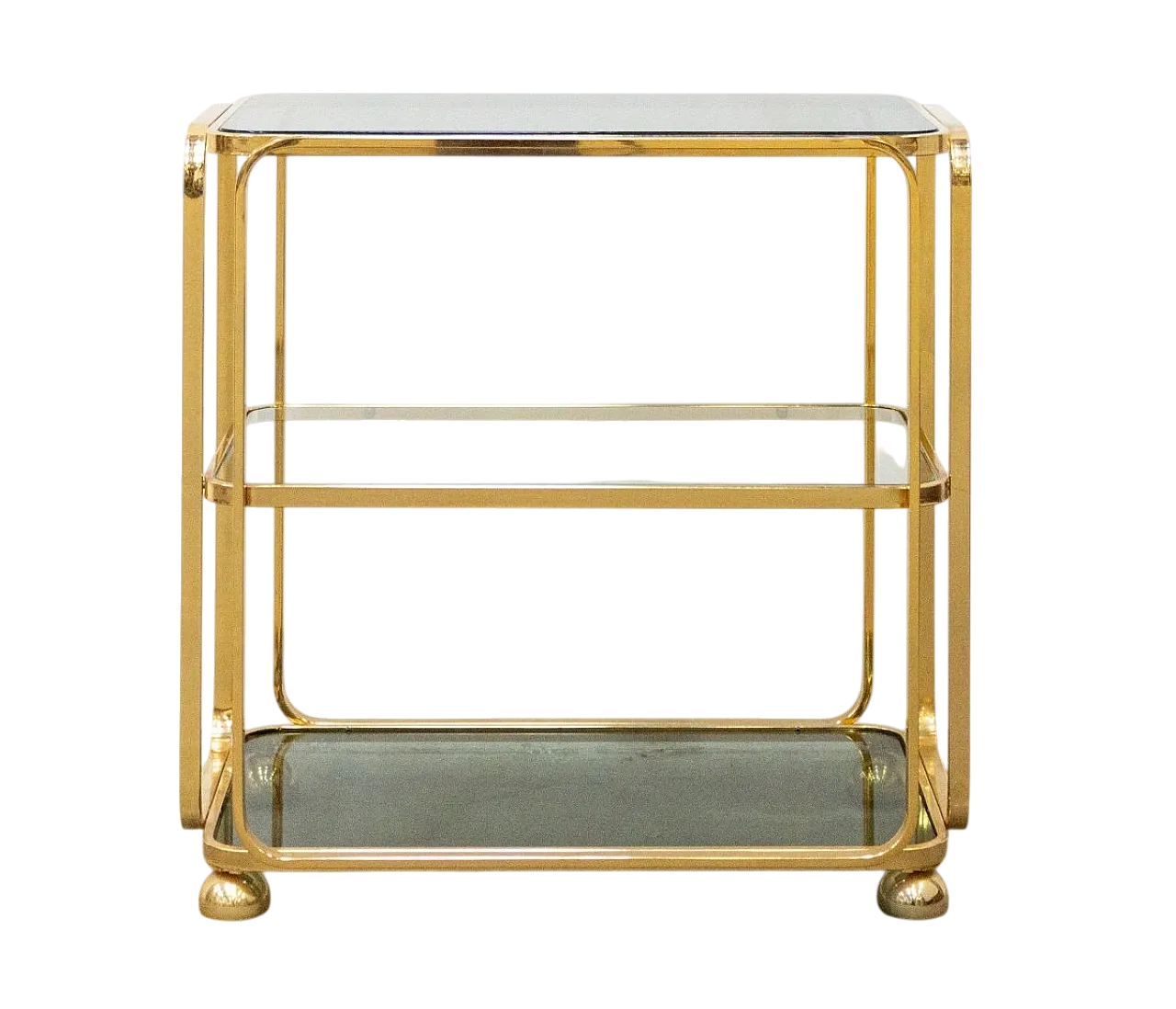 Carrello Bar Allegri in Ottone dorato, anni '60 15