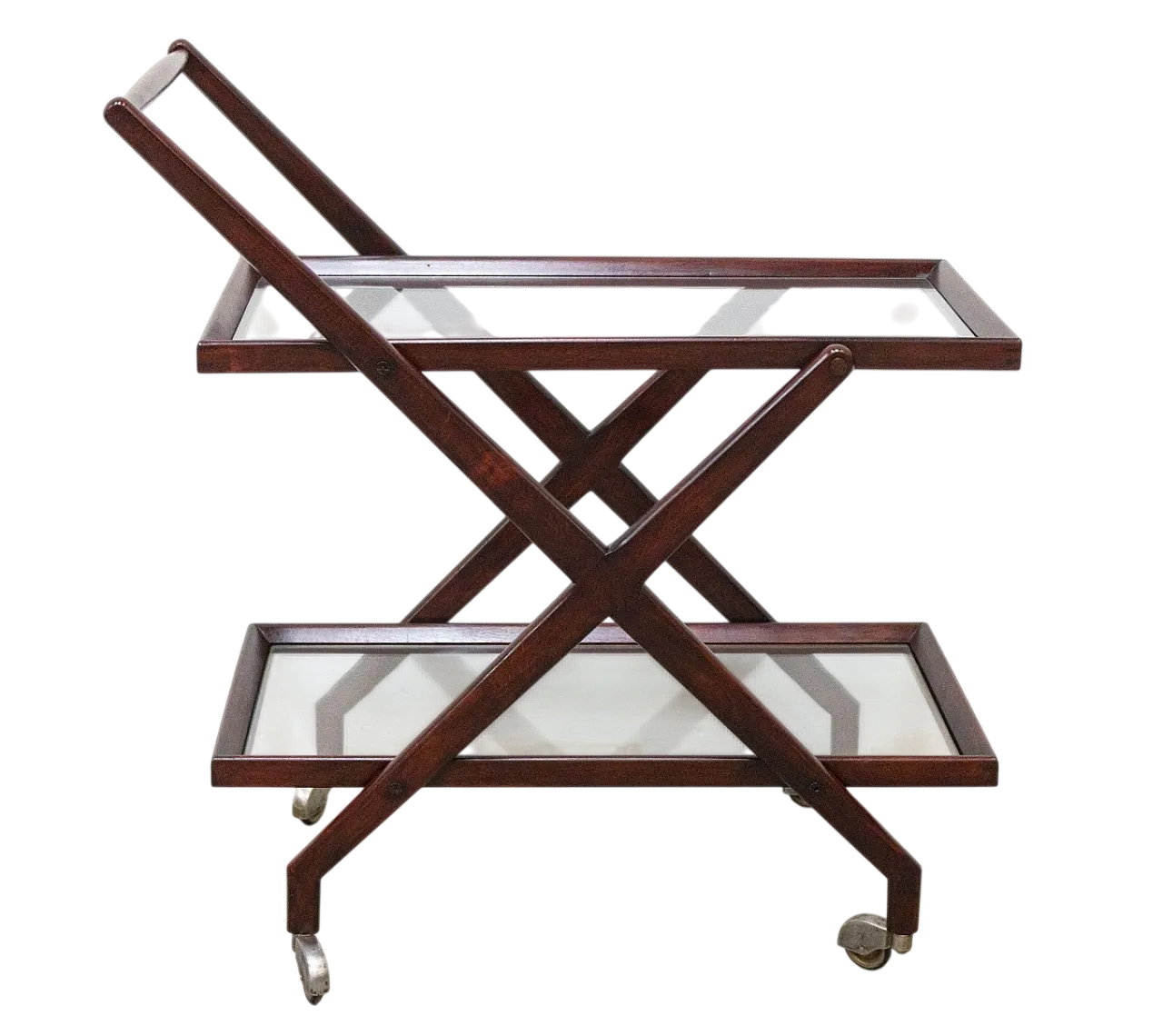 Carrello Bar in Legno di Noce, anni '50 13