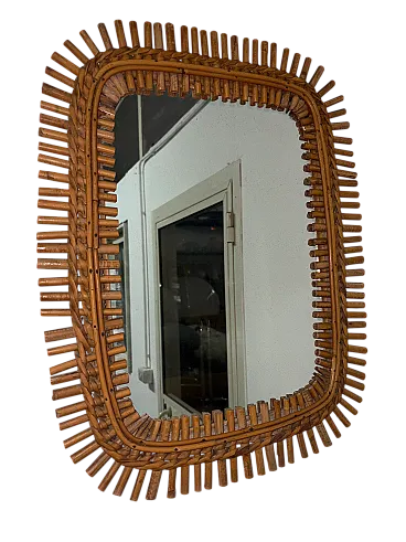 Specchio in bamboo, anni '70