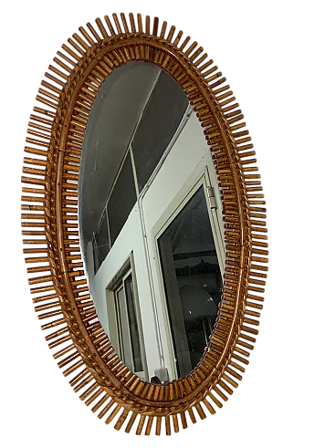 Specchio in bambù, anni '70