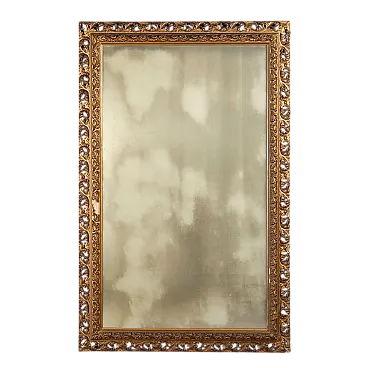 Specchio in legno intagliato e dorato e pastiglia, primo '900