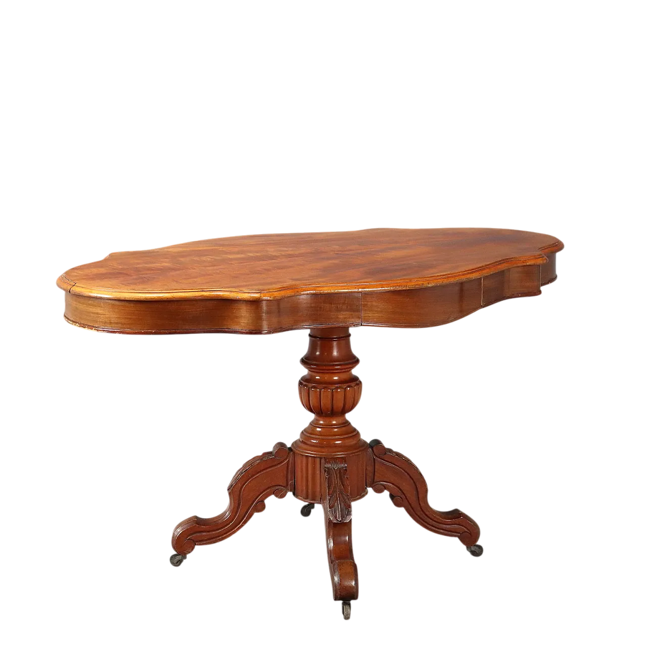 Tavolo in mogano a forma di biscotto, metà '800 11