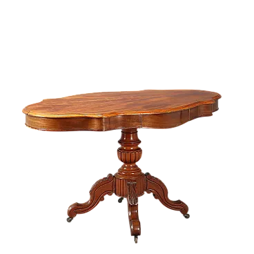 Tavolo in mogano a forma di biscotto, metà '800