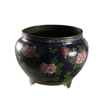 Vaso decorato con smalti cloisonné, '900