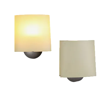 Coppia di applique in alluminio e policarbonato, '900