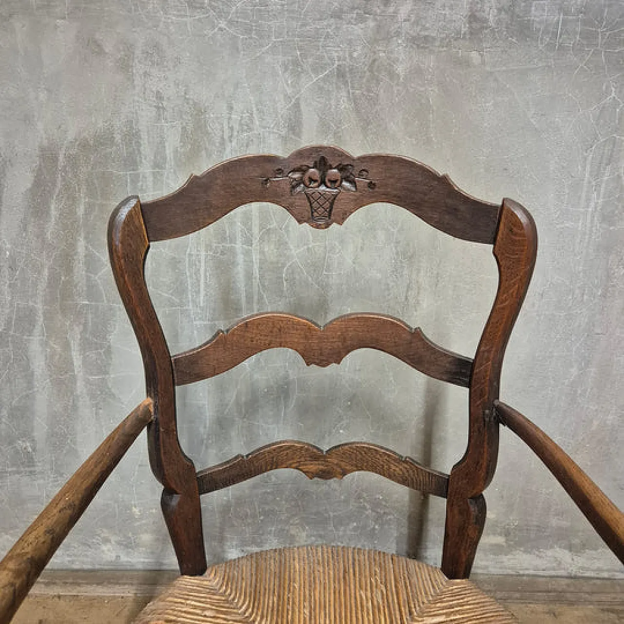 Oak armchair with woven seat, early 20th century 7