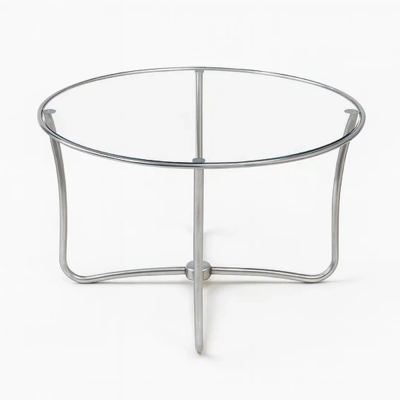 Tavolino rotondo in vetro Bauhaus, inizio '900 1