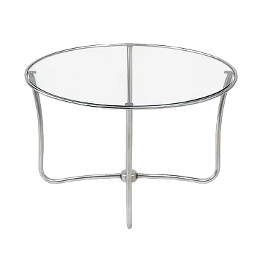 Tavolino rotondo in vetro Bauhaus, inizio '900