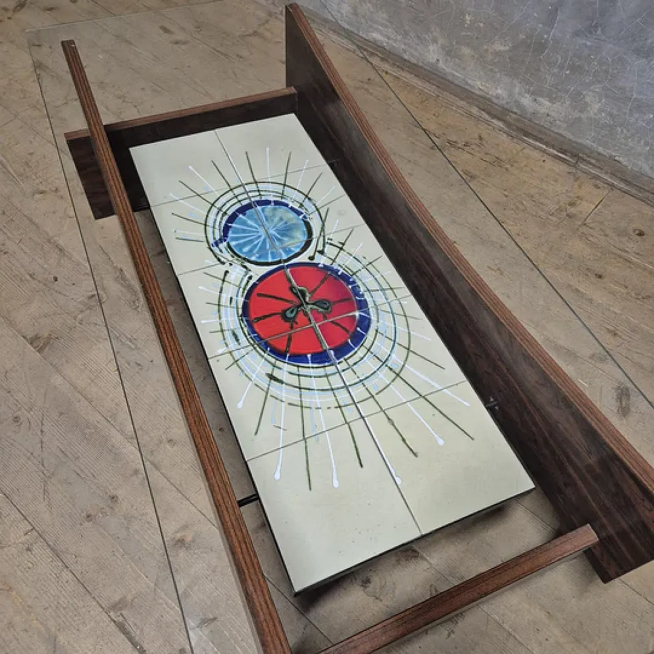 Mid-Century coffee table with ceramic tile panel, 1970s 3