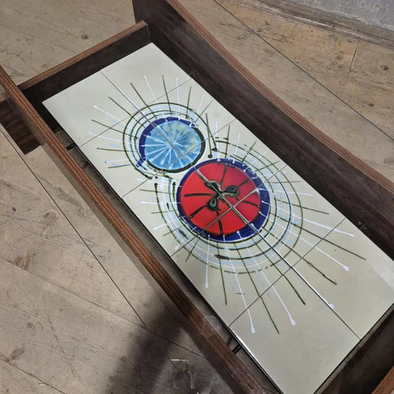 Mid-Century coffee table with ceramic tile panel, 1970s 6