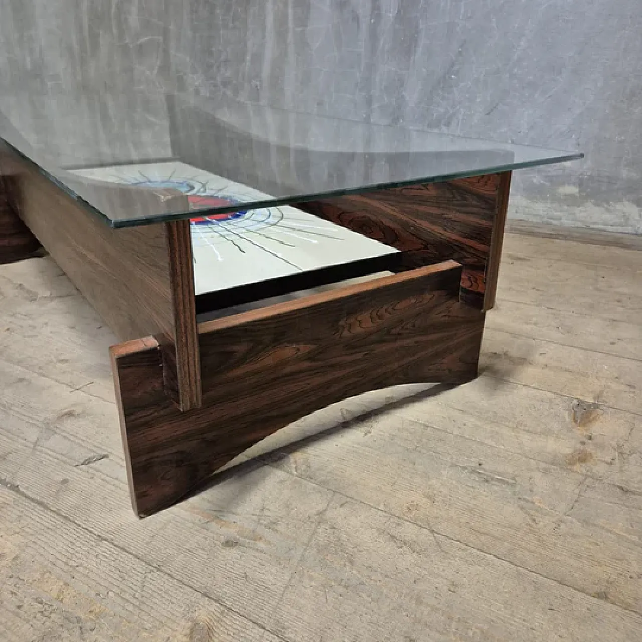 Mid-Century coffee table with ceramic tile panel, 1970s 8