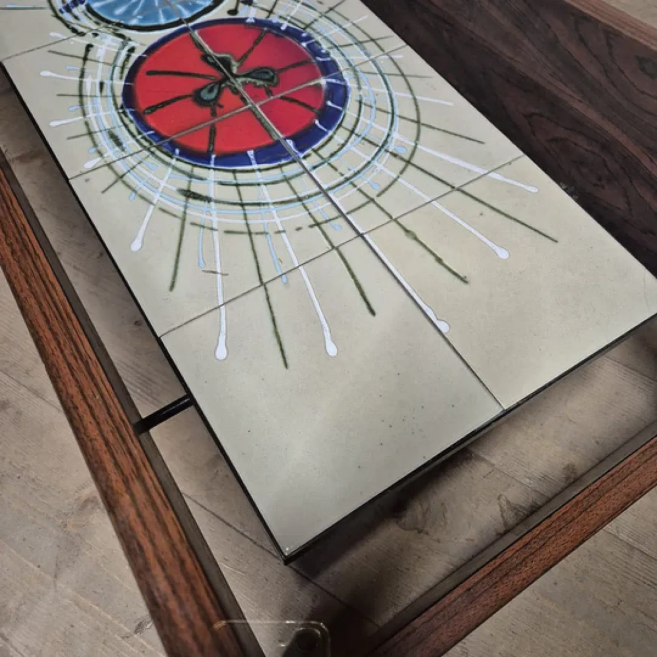 Mid-Century coffee table with ceramic tile panel, 1970s 9