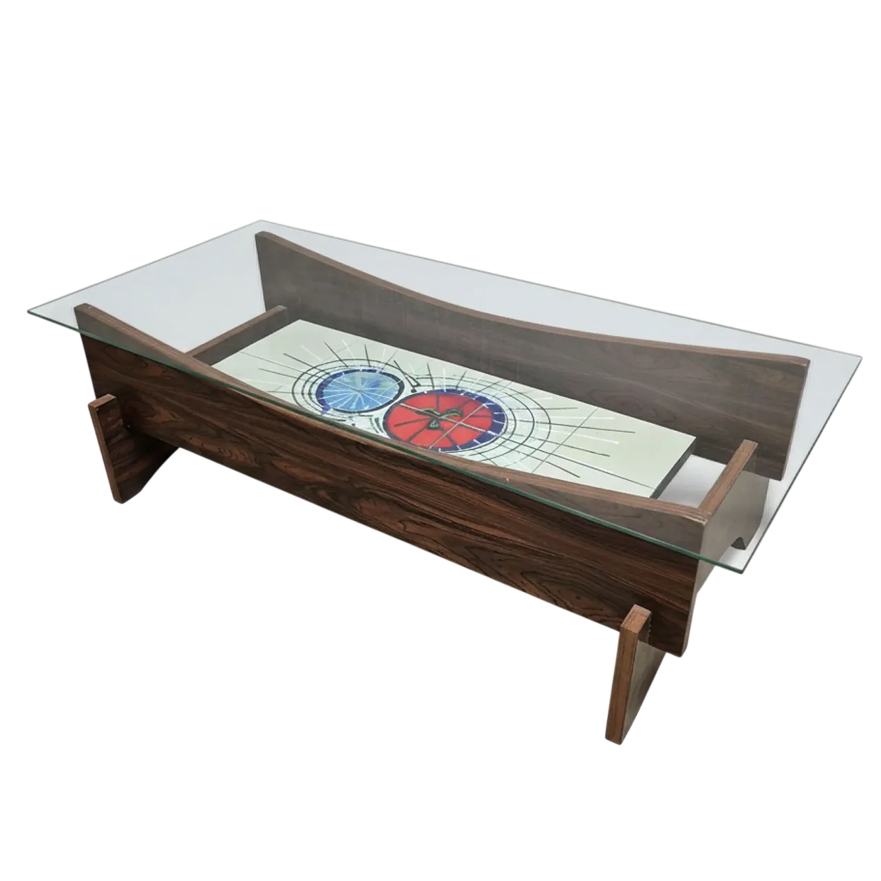 Mid-Century coffee table with ceramic tile panel, 1970s 10