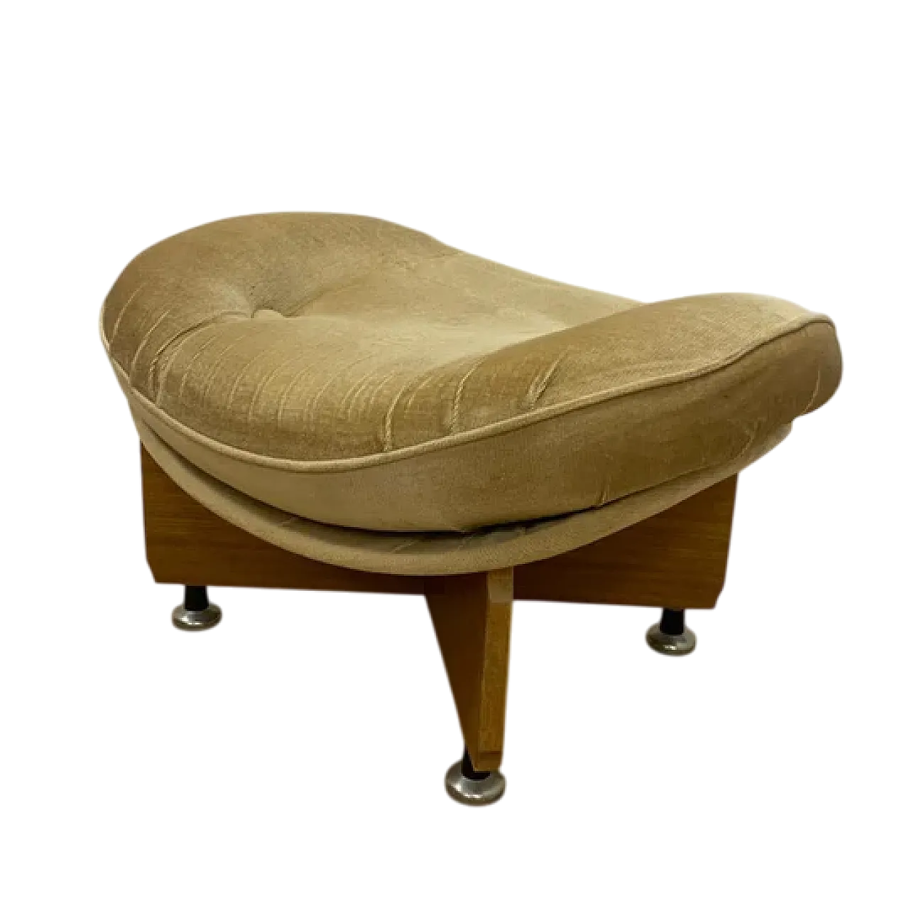 Sgabello con base scultorea in legno, anni '80 2