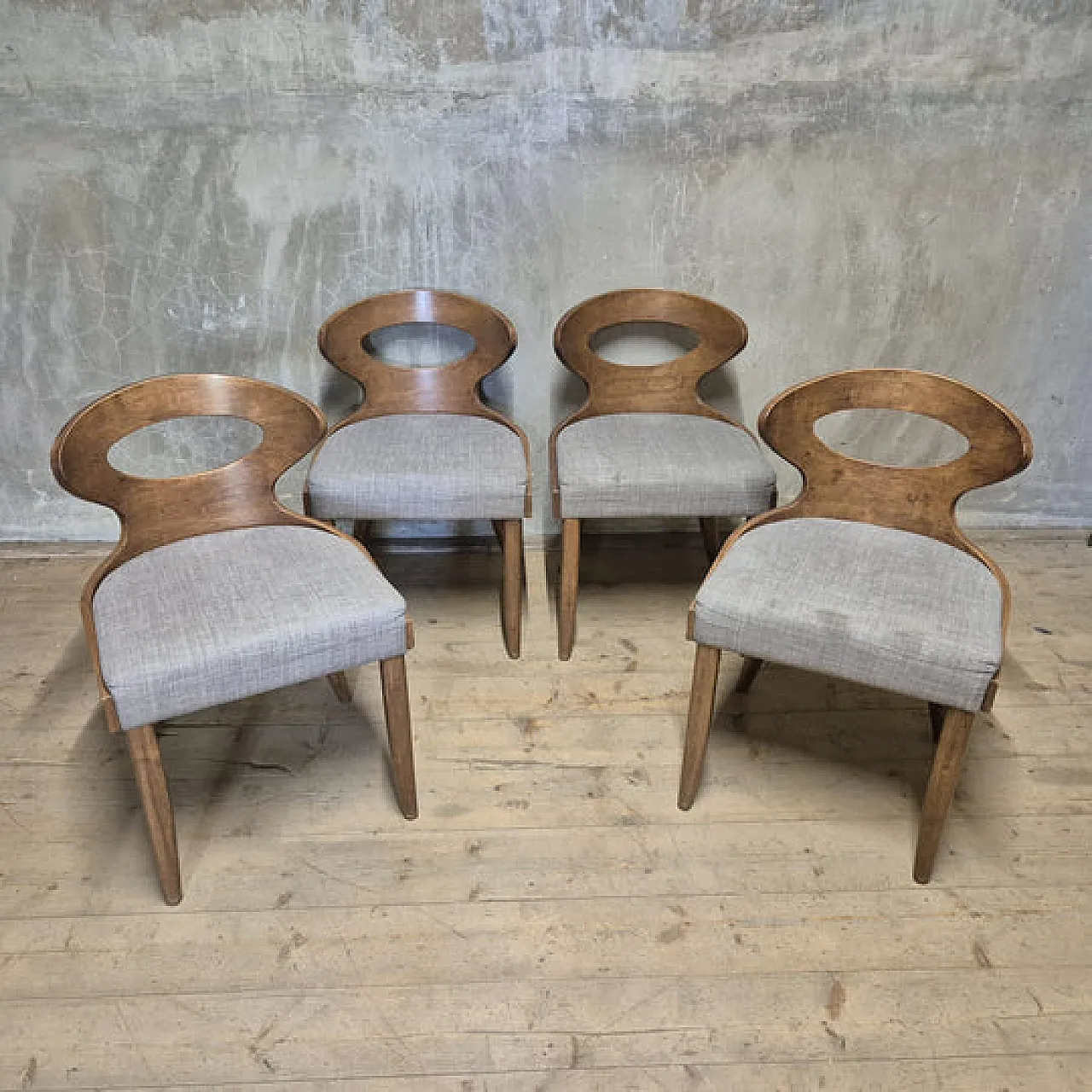 4 Mid-Century dining chairs, late 20th century 1